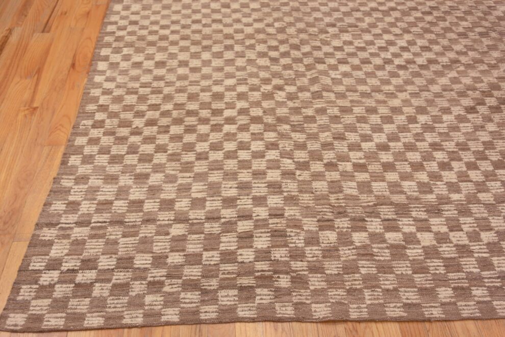 Neutral Checkerboard Pattern Large Modern Rug 11701 Nazmiyal