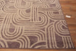 Corner of Oversized Neutral Purple Grey Color Art Deco Hollywood Regency Style Modern Area Rug 11863 by Nazmiyal Antique Rugs