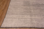 Corner of Salt and Pepper Colored Minimalist Geometric Stripe Pattern Modern Area Rug 11502 by Nazmiyal Antique Rugs