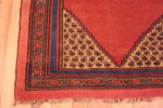 Corner of Small Rustic Tribal Minimalist Paisley Motif Antique Persian Bakshaish Rug 72554 by Nazmiyal Antique Rugs