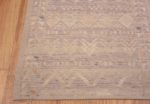 Corner of Tribal Geometric Soft Neutral Pastel Color Modern Hallway Runner Rug 11051 by Nazmiyal Antique Rugs