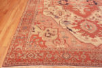 Corner of Tribal Large Geometric Anchor Medallion Antique Persian Heriz Serapi Area Rug 72549 by Nazmiyal Antique Rugs