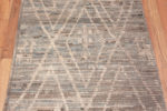 Details of Grey Neutral Color Tribal Geometric Primitive Animal Pattern Modern Hallway Runner Rug 11152 by Nazmiyal Antique rugs