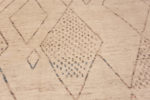 Details of Ivory Background Brown Tribal Moroccan Beni Ourain Design Modern Area Rug 11637 by Nazmiyal Antique Rugs