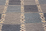 Details of Large Geometric Modern Swedish Style Flatwoven Area Rug 72662 by Nazmiyal Antique Rugs