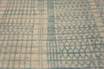 Details of Light Blue And Creamy White Color Tribal Geometric Modern Room Size Area Rug 11465 by Nazmiyal Antique Rugs