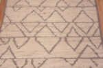 Details of Light Ivory Cream Color Background Neutral Grey Geometric Tribal Design Modern Hallway Runner Rug 11113 by Nazmiyal Antique rugs