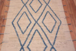 Details of Light Ivory Cream Background With Light Blue Geometric Pattern Modern Hallway Runner Rug 11178 by Nazmiyal Antique Rugs