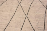 Details of Minimalist Tribal Ivory Cream Background Charcoal Color Moroccan Beni Ourain Design Modern Room Size Rug 11501 by Nazmiyal Antique Rugs