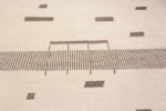 Details of Oversized Ivory Cream Background Minimalist Brown Tribal Geometric Design Modern Area Rug 11861 by Nazmiyal Antique Rugs
