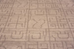 Details of Oversized Light Ivory Cream Color Background and Soft Neutral Grey Tribal Geometric Pattern Modern Area Rug 11859 by Nazmiyal Antique Rugs