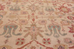 Details of Oversized Luxurious Ivory Background Happy Jewel Tone Color Large Scale Design Antique Persian Sultanabad Rug 72520 by Nazmiyal Antique Rugs