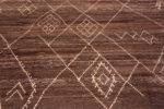 Details of Rich Earthy Brown Color Background Primitive Tribal Geometric Pattern Modern Room Size Area Rug 11448 by Nazmiyal Antique Rugs