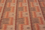 Details of Rustic Geometric Pattern Modern Swedish Design Flatwoven Kilim Room Size Rug 72686 by Nazmiyal Antique Rugs