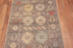 Details of Tribal Geometric Grey Background Rustic Pattern Modern Hallway Runner Abrash Rug 11057 by Nazmiyal Antique Rugs