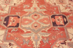 Details of Tribal Large Geometric Anchor Medallion Antique Persian Heriz Serapi Area Rug 72549 by Nazmiyal Antique Rugs