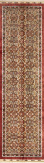 Fine Intricate Floral Vintage Persian Silk Qum Hallway Runner Rug 72754 by Nazmiyal Antique Rugs