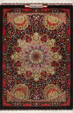 Fine Small Size Luxurious Vintage Persian Qum Silk Rug 72793 by Nazmiyal Antique Rugs