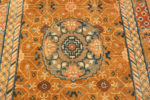 Medallion of Truly Magnificent Rare and Collectible Antique Mid 19th Century Chinese Metallic and Silk Pile Rug 72678 from Nazmiyal Antique Rugs