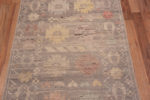 Motifs of Tribal Geometric Grey Background Rustic Pattern Modern Hallway Runner Abrash Rug 11057 by Nazmiyal Antique Rugs