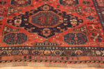Side of Captivating Rare Room Size Classic Red and Blue Color Tribal Antique Caucasian Flatweave Soumak Kilim Rug 72667 at Nazmiyal Antique Rugs