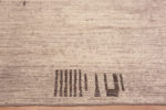 Side of Beautifully Simplistic Large Size Square Shape Modern Neutral Ivory Tribal Geometric Minimalist Design Rug 11756 by Nazmiyal Antique Rugs