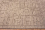 Side of Oversized Light Ivory Cream Color Background and Soft Neutral Grey Tribal Geometric Pattern Modern Area Rug 11859 by Nazmiyal Antique Rugs