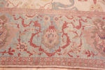 Side of Oversized Luxurious Ivory Background Happy Jewel Tone Color Large Scale Design Antique Persian Sultanabad Rug 72520 by Nazmiyal Antique Rugs