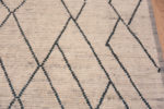 Texture of Ivory Background Charcoal Color Tribal Geometric Modern Hallway Runner Rug 11184 by Nazmiyal Antique Rugs