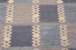 Texture of Light Blue Color Geometric Grid Pattern Modern Flatweave Swedish Design Kilim Rug 72685 by Nazmiyal Antique Rugs