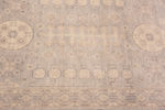 Texture of Light Neutral Grey Color Khotan Pomegranate Design Modern Hallway Runner Rug 11212 by Nazmiyal Antique rugs