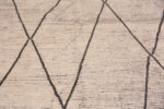Texture of Minimalist Tribal Ivory Cream Background Charcoal Color Moroccan Beni Ourain Design Modern Room Size Rug 11501 by Nazmiyal Antique Rugs