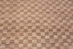 Texture of Neutral Earthy Tan and Cream Color Geometric Checkerboard Pattern Large Size Modern Area Rug 11701 by Nazmiyal Antique Rugs
