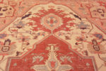Texture of Tribal Large Geometric Anchor Medallion Antique Persian Heriz Serapi Area Rug 72549 by Nazmiyal Antique Rugs