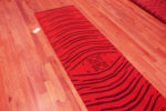 Top of Artistic Red And Black Color Modern Tiger Design Hallway Runner Rug 61125 by Nazmiyal Antique Rugs