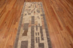 Top of Artistic Tribal Geometric Neutral Color Modern Hallway Runner Rug 11088 by Nazmiyal Antique rugs
