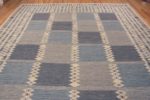 Top of Large Geometric Modern Swedish Style Flatwoven Area Rug 72662 by Nazmiyal Antique Rugs