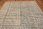 Top of Light Blue And Creamy White Color Tribal Geometric Modern Room Size Area Rug 11465 by Nazmiyal Antique Rugs