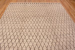 Top of Ivory Background Brown Diamond Pattern Grid Design Modern Room Size Area Rug 11423 by Nazmiyal Antique Rugs