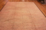 Top of Minimalist Solid Light Coral Color Modern Room Size Area Rug 11667 by Nazmiyal Antique Rugs