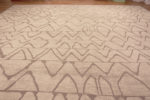 Top of Oversized Light Ivory Cream Background With Neutral Light Grey Color Tribal Design Modern Area Rug 11858 by Nazmiyal Antique Rugs