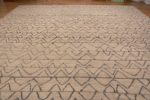 Top of Oversized Light Ivory Cream Color Background Tribal Chevron Design Modern Area Rug 11862 by Nazmiyal Antique Rugs