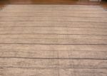 Top of Oversized Neutral Cream Color Minimalist Geometric Stripes Design Modern Area Rug 11864 by Nazmiyal Antique Rugs
