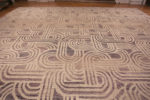 Top of Oversized Neutral Purple Grey Color Art Deco Hollywood Regency Style Modern Area Rug 11863 by Nazmiyal Antique Rugs