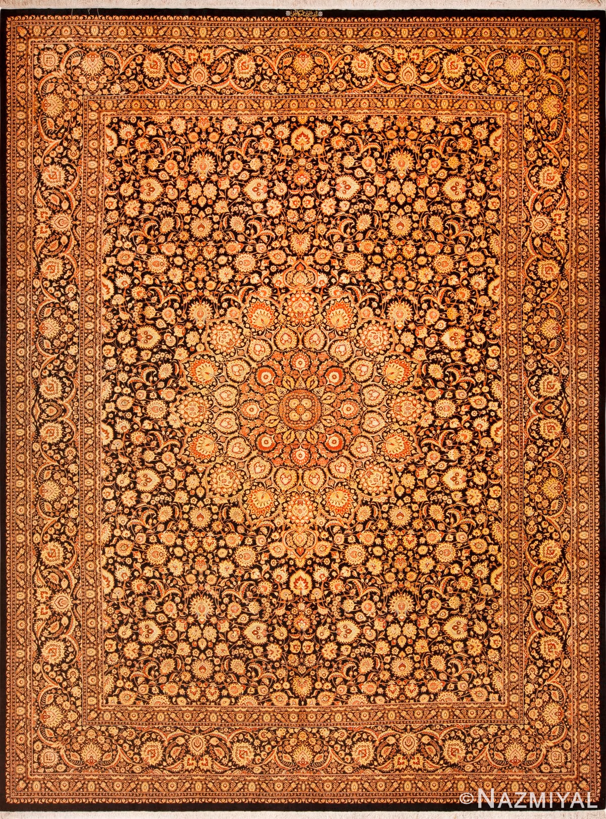 Fine Traditional Vintage Persian Silk Qum Luxury Rug 72758 by Nazmiyal Antique Rugs
