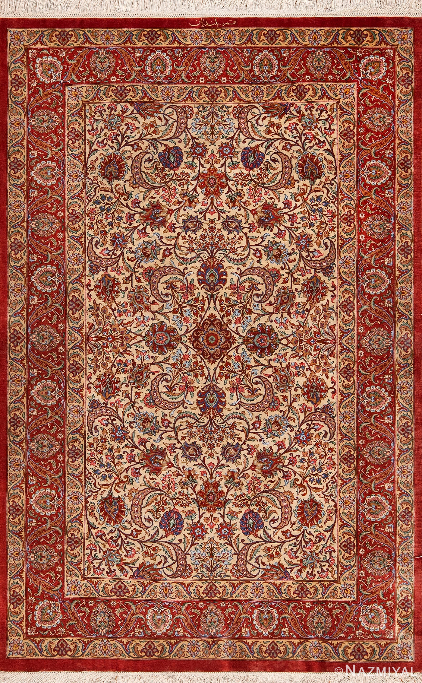 Posh Rug Designs Luxurious Vintage Persian Silk Qum Rug 70807 Nazmiyal Rugs