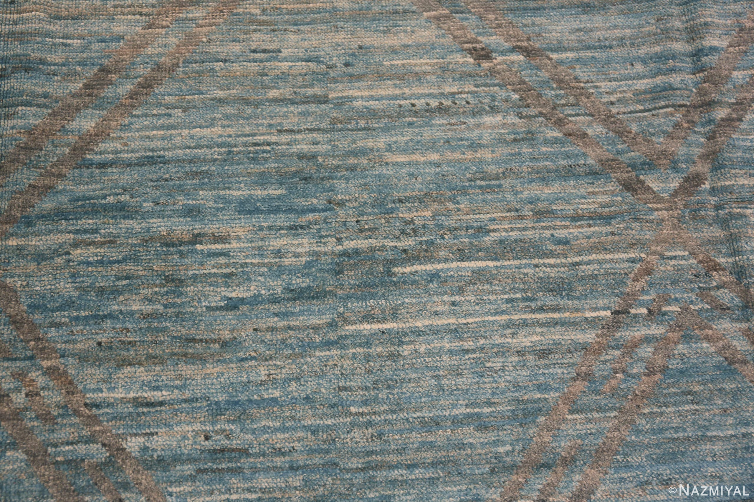Light Blue and Brown Geometric Modern Area Rug 11503 Nazmiyal