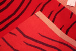 Weave of Artistic Red And Black Color Modern Tiger Design Hallway Runner Rug 61125 by Nazmiyal Antique Rugs