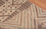 Weave of Artistic Tribal Geometric Pattern Light Cream Neutral Color Modern Hallway Runner Rug 11154 by Nazmiyal Antique rugs
