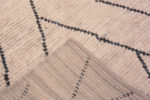 Weave of Ivory Background Charcoal Color Tribal Geometric Modern Hallway Runner Rug 11184 by Nazmiyal Antique Rugs
